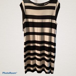 Apt 9 black and white striped dress